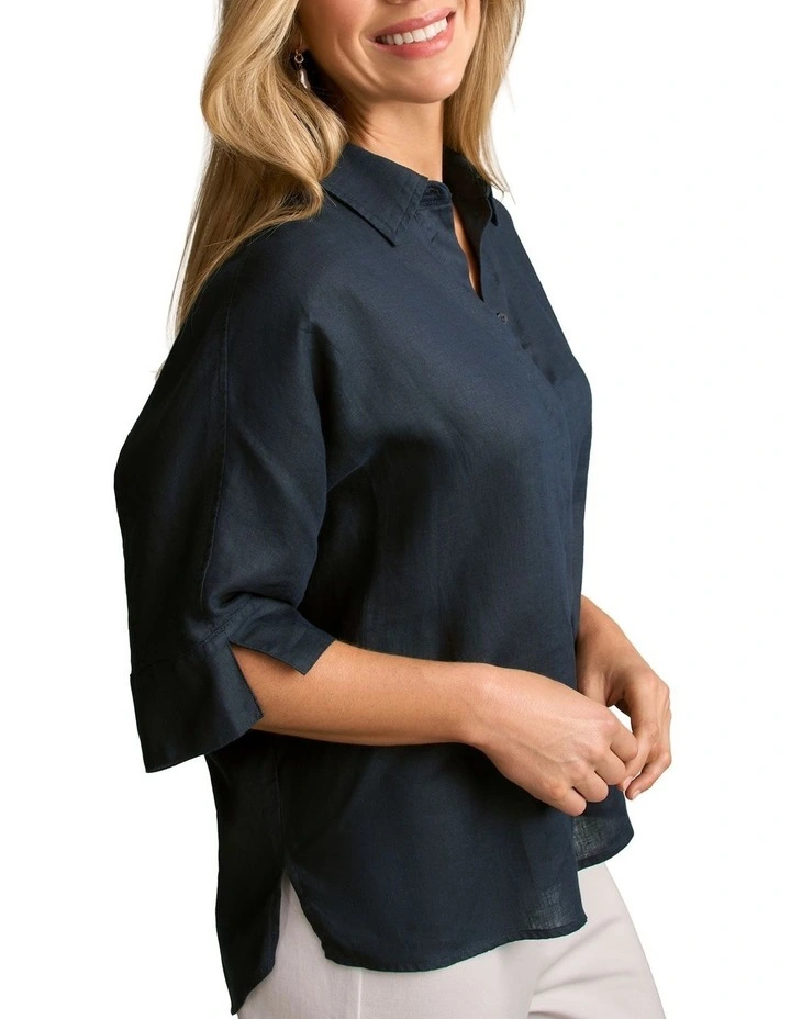 Relaxed Lightweight Shirt in Ink image 5