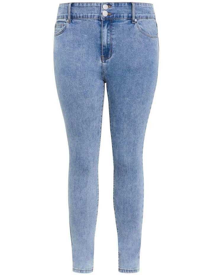 Asha Fit Ultra Skinny Leg Short Jean in Light Wash image 3