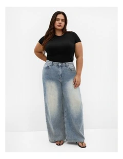 Harley Fit Olivia Relaxed Wide Leg Jean in Vintage Wash