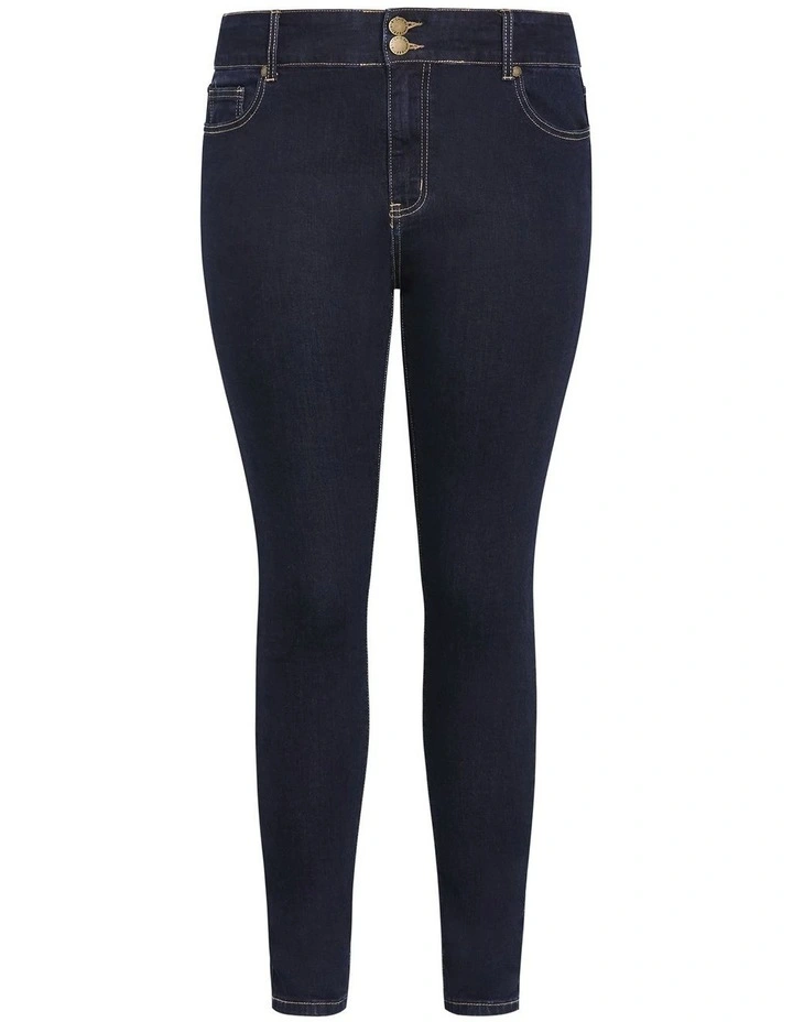 Asha Fit Ultra Skinny Leg Short Jean in Dark Wash image 3
