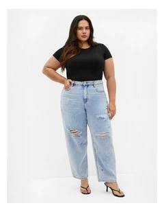 Harley Fit Mum Vintage Ankle Grazer Jean in Vintage Wash
