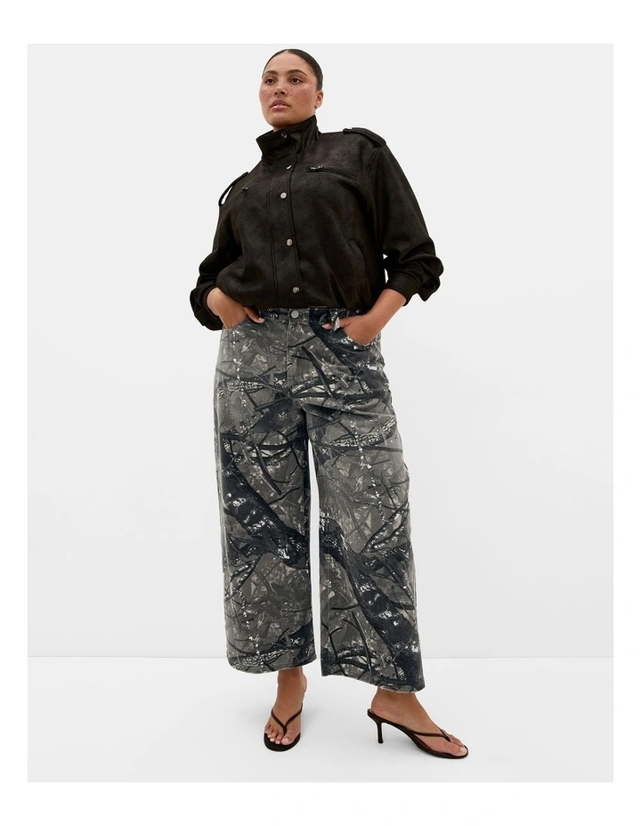 Olivia Camo Relaxed Cotton Regular Jean in Grey Wash image 1