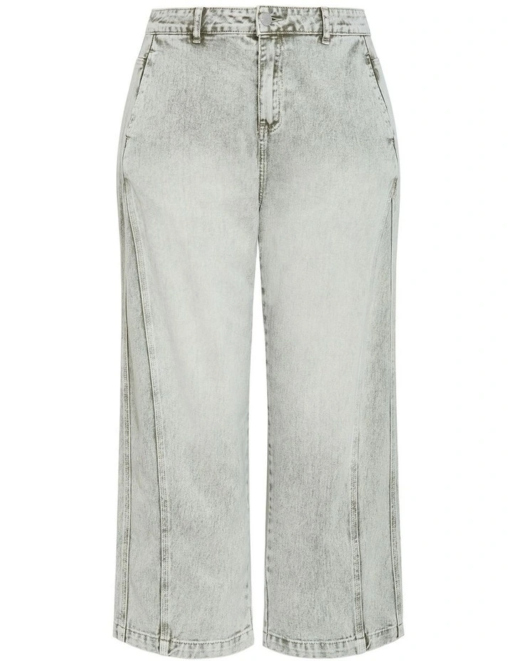Harley Fit Tess Barrel Leg Ankle Grazer Jean in Sage Acid Wash image 3