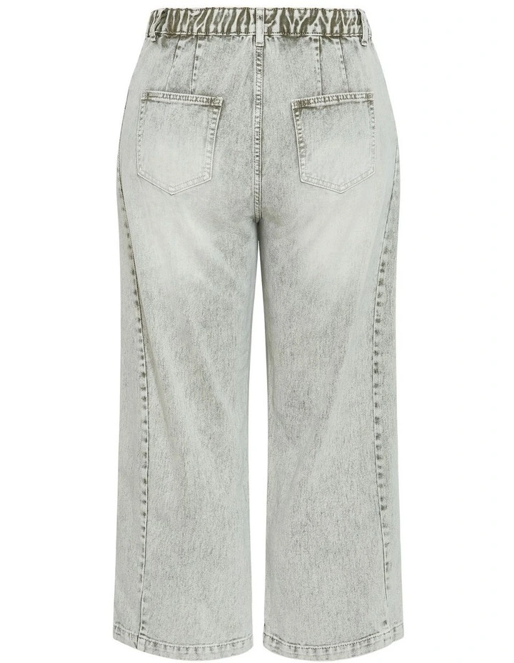 Harley Fit Tess Barrel Leg Ankle Grazer Jean in Sage Acid Wash image 4