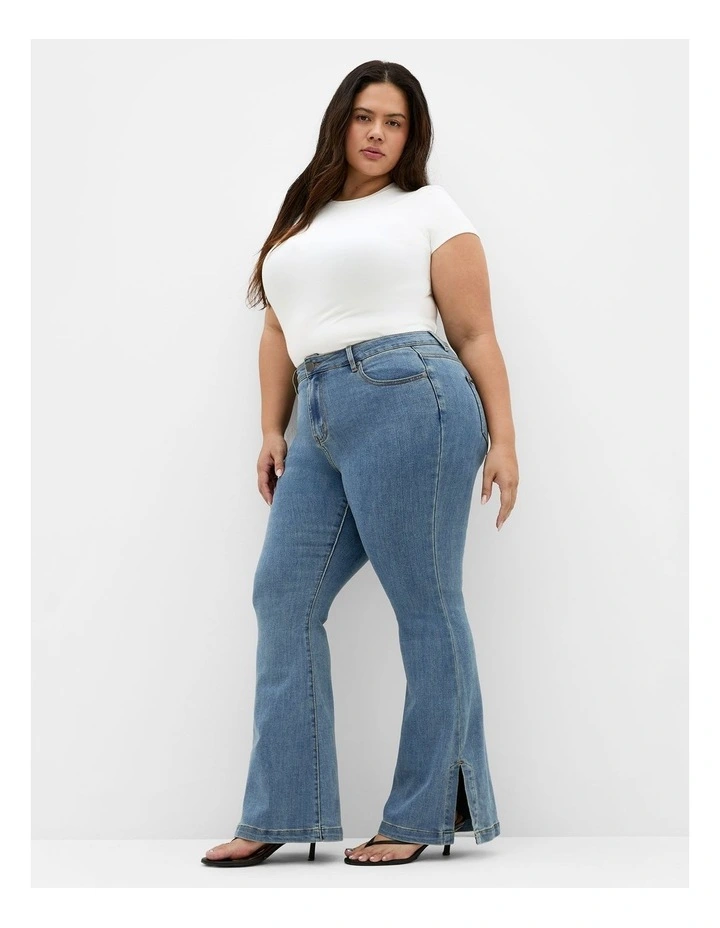 Harley Fit Side Split Flare Leg Jean in Light Wash image 1