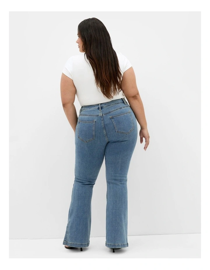 Harley Fit Side Split Flare Leg Jean in Light Wash image 2