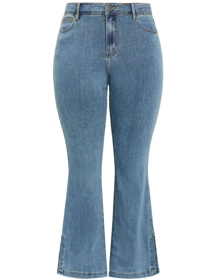 Harley Fit Side Split Flare Leg Jean in Light Wash image 3