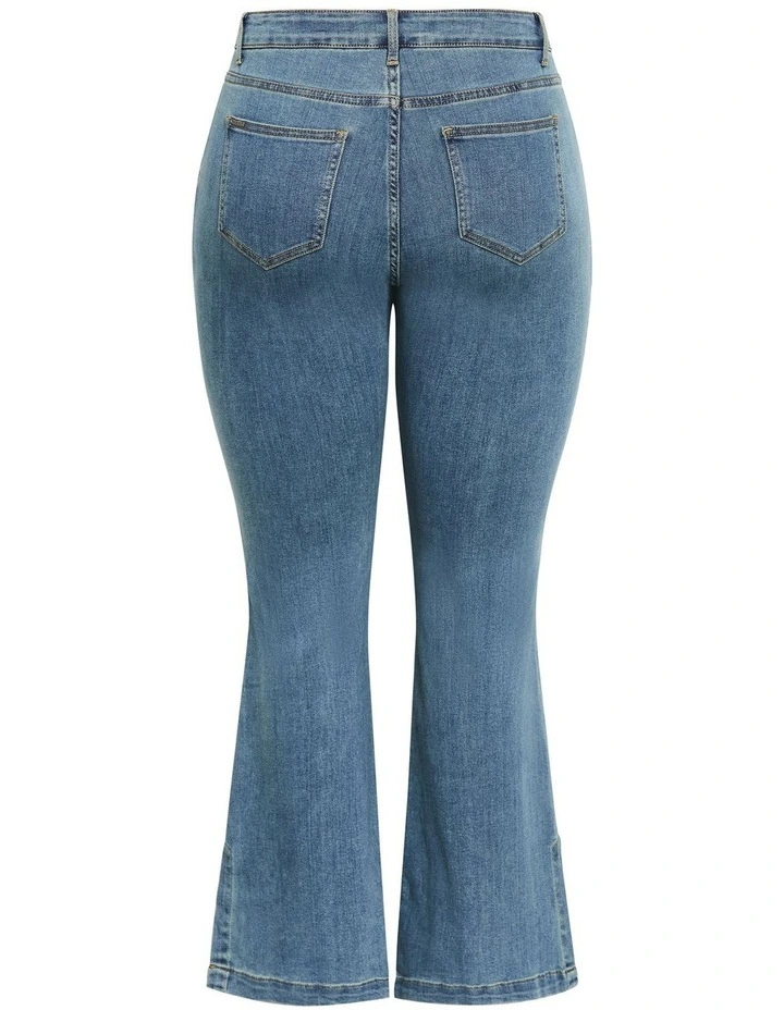 Harley Fit Side Split Flare Leg Jean in Light Wash image 4