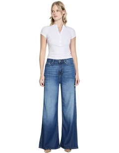 High-Rise Bellflower Wide Leg Jeans in Cartagena Bay