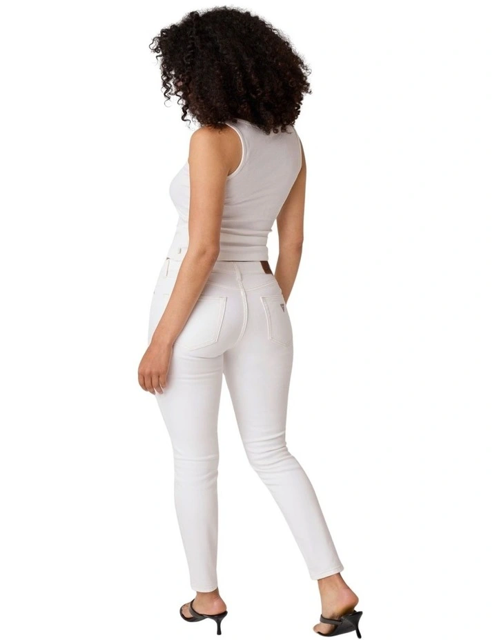 Guess Jeans G05 High-Rise Skinny Jeans in White image 3