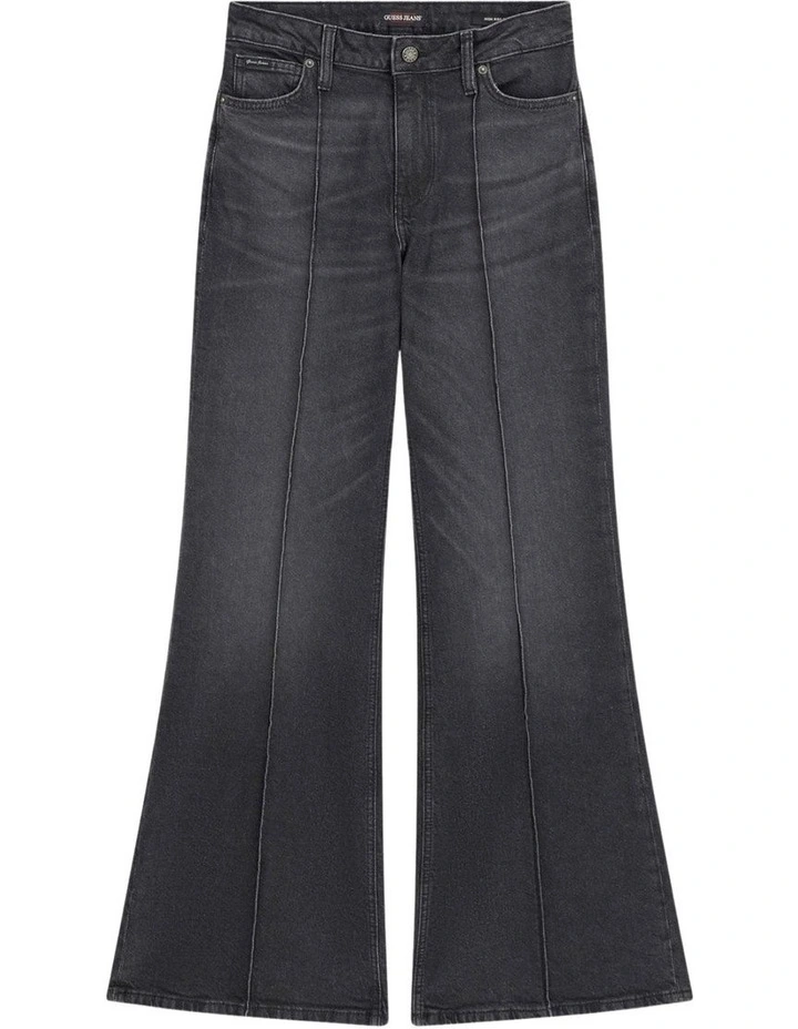 High Rise Flare Jeans in Grey Wash image 5