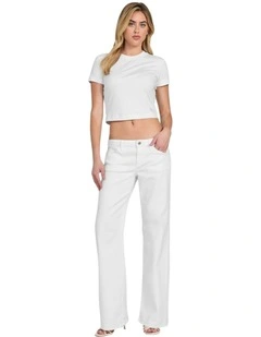 Low Rise Slouchy Jeans in White