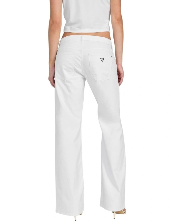 Low Rise Slouchy Jeans in White image 3