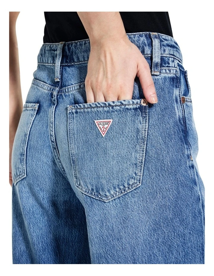 Mid-Rise Sexy Palazzo Jeans in Blue image 5