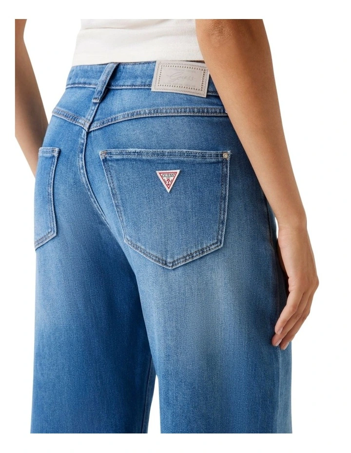 Mid-Rise Bellflower Wide Leg Jeans in Blue image 5