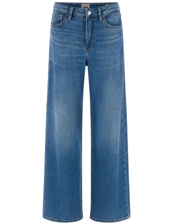 Mid-Rise Bellflower Wide Leg Jeans in Blue image 6