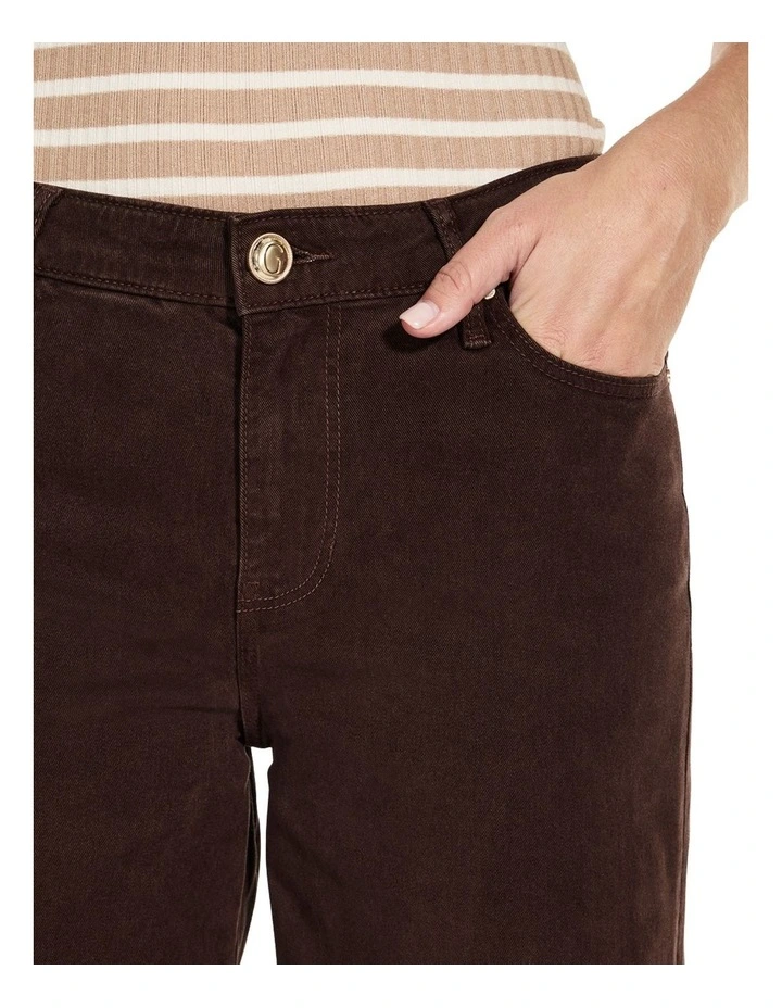 Mid-Rise Sexy Palazzo Jeans in Brown image 5