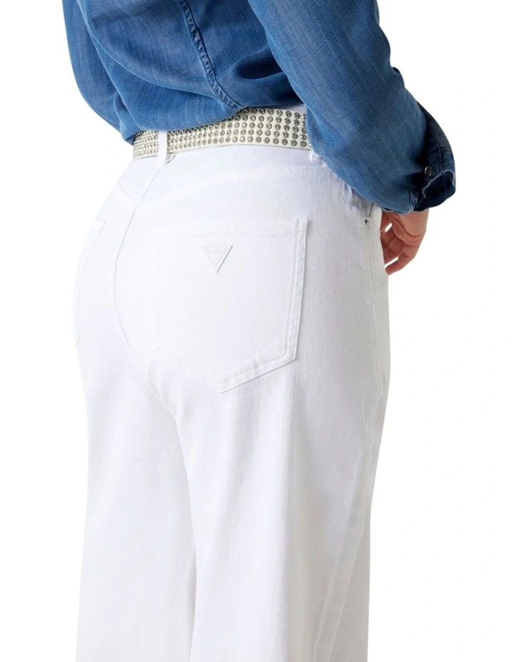 High-Rise Mardi Wide Leg Jeans in White image 3