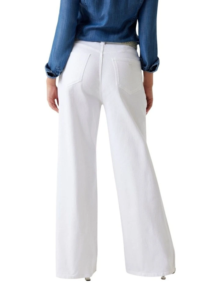 High-Rise Mardi Wide Leg Jeans in White image 4