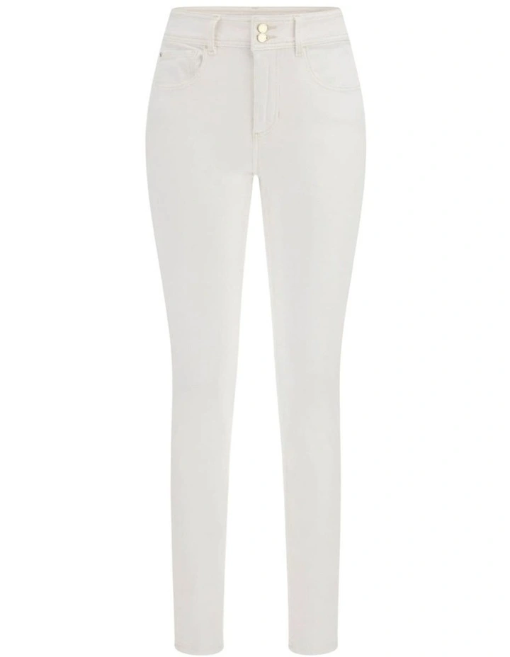 High-Rise Shape Up Skinny Jeans in White image 6