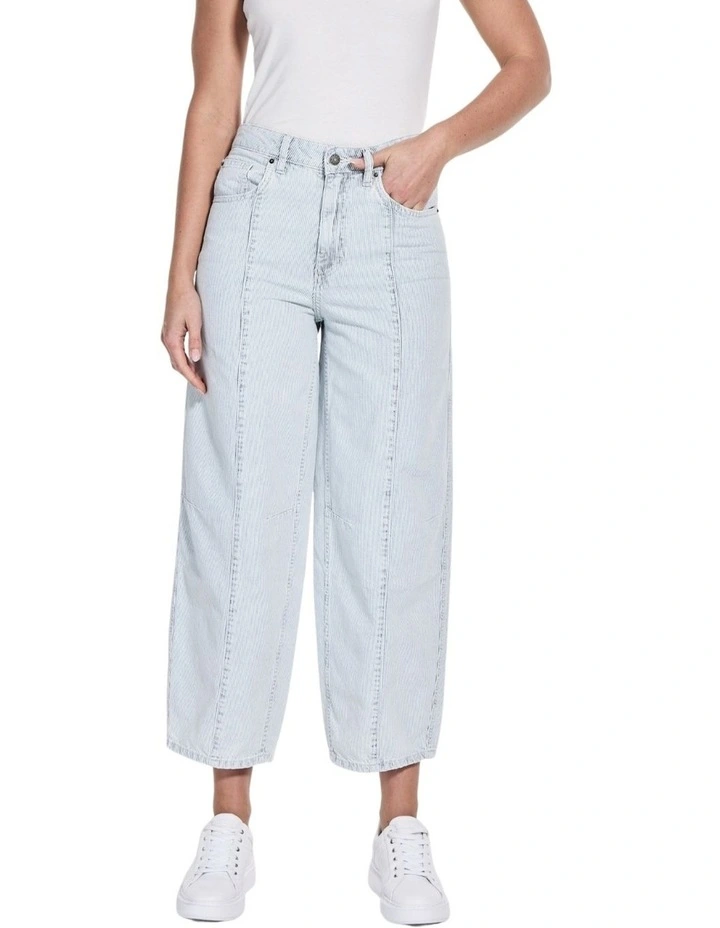Guess Originals High-Rise Tapered Baggy Jeans in Light Wash image 1