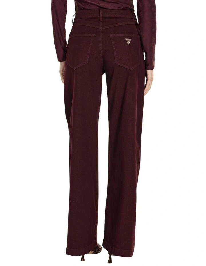High-Rise Bellagio Wide-Leg Jeans in Red image 4