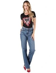 High Rise Straight Jeans in Medium Wash