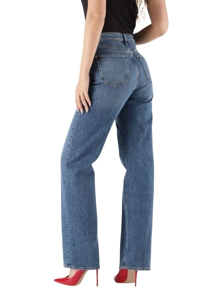 High Rise Straight Jeans in Medium Wash image 2