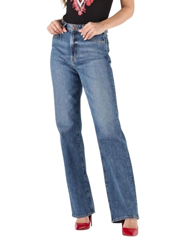 High Rise Straight Jeans in Medium Wash image 3