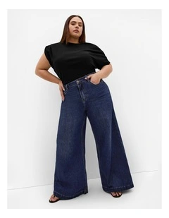 Plus Size Harley Fit Piper Palazzo Regular Jean in Dark Wash
