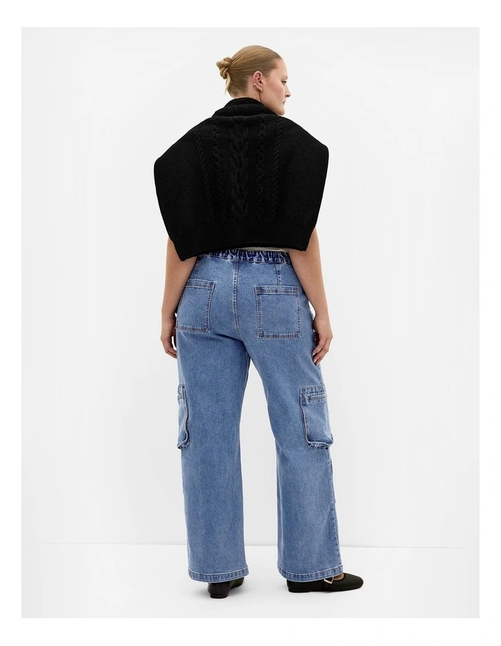 Plus Size Harley Fit Miley Cargo Regular Jean in Mid Wash image 2