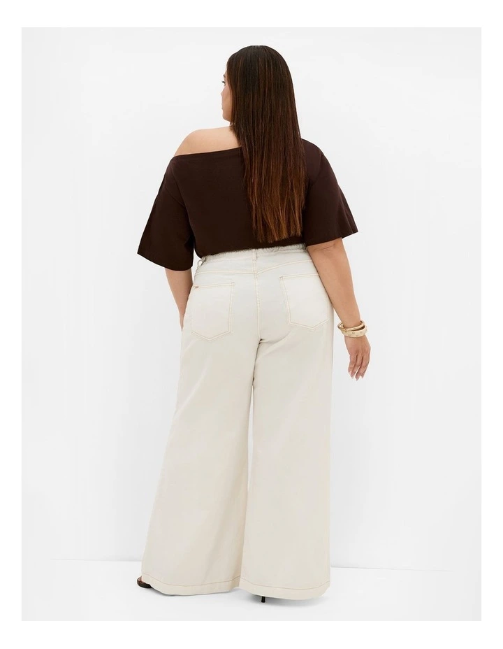 Plus Size Harley Fit Piper Palazzo Regular Jean in White image 2
