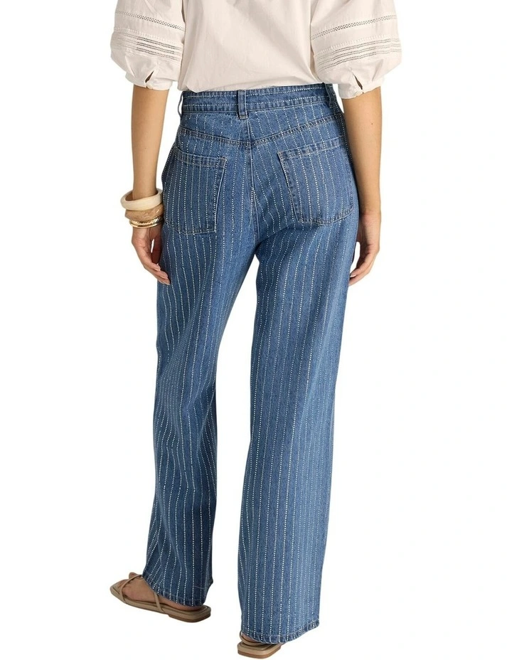 Irina Diamante Jean in Midi Blue image 2