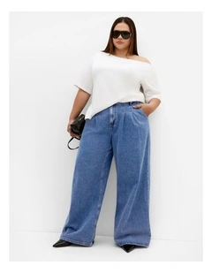 Plus Size Harley Fit Jessie Wide Leg Regular Jean in Mid Wash