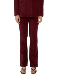 Knox Velvet Jeans in Burgundy