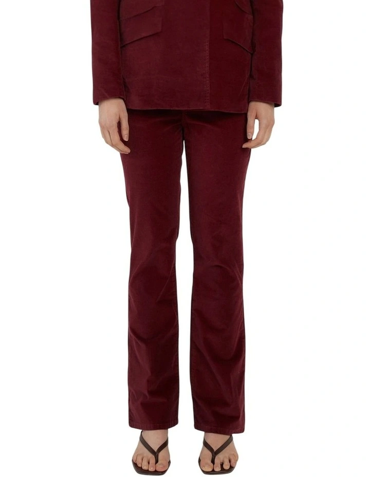 Knox Velvet Jeans in Burgundy image 1