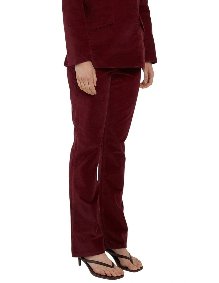 Knox Velvet Jeans in Burgundy image 3
