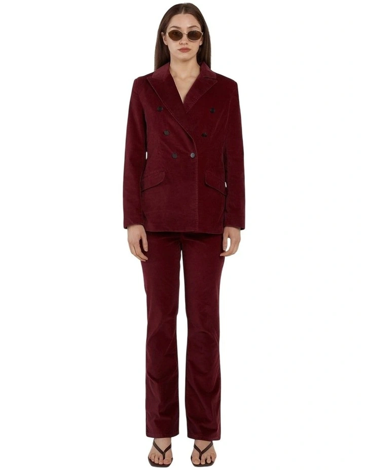 Knox Velvet Jeans in Burgundy image 4