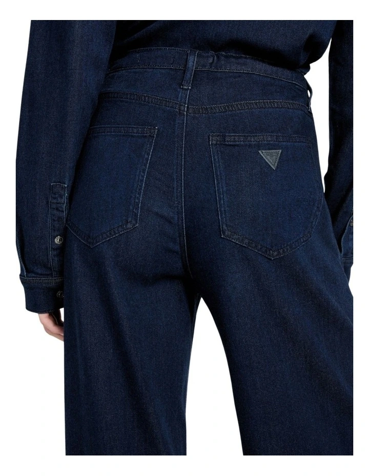 High-Rise Wide Leg Lyocell Jeans in Dark Wash image 5