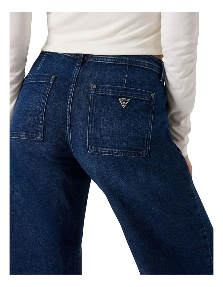 Eco Mid Rise Zoya Wide Leg Jeans in Dark Indigo Wash image 5