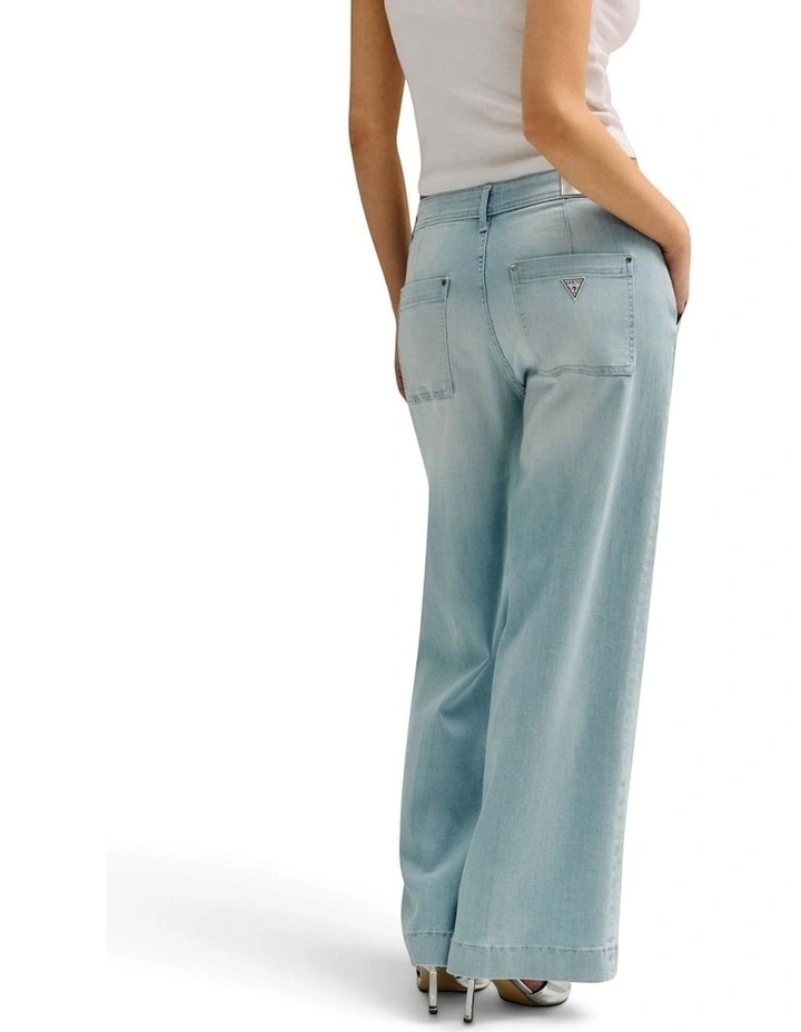 Eco Zoya Wide Leg Crop Jeans in Light Blue Wash image 2