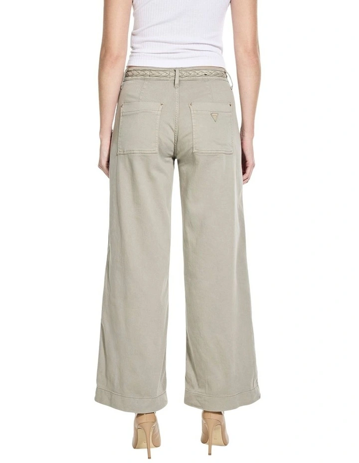 Mid-Rise Zoya Crop Leg Braided Pants in Sage image 2