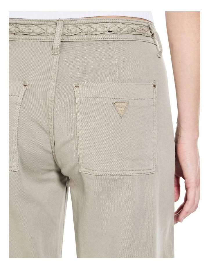Mid-Rise Zoya Crop Leg Braided Pants in Sage image 6
