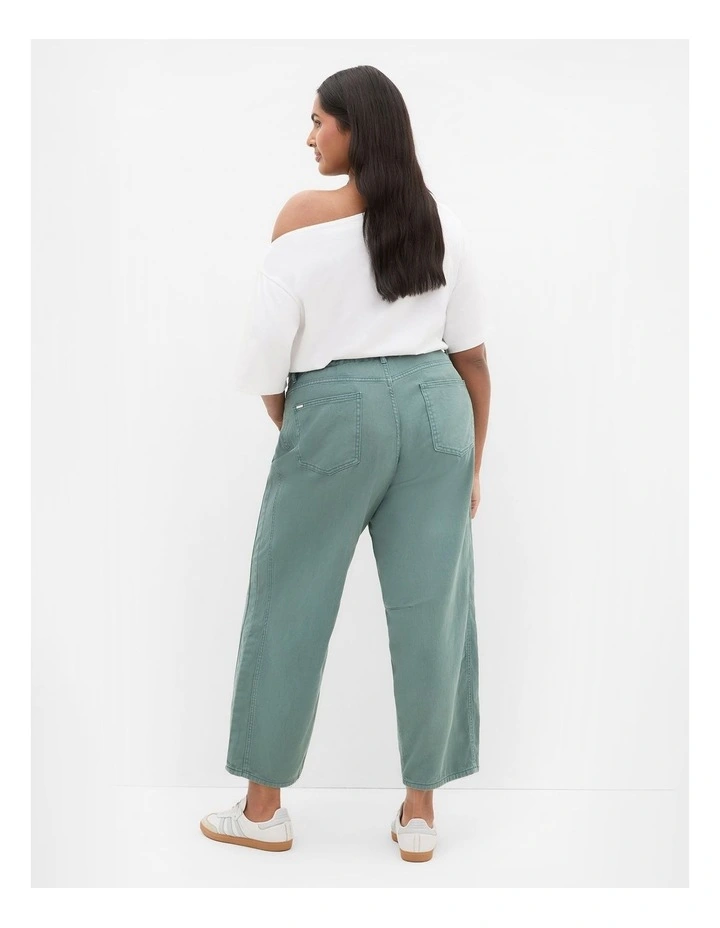Plus Size Harley Fit Cassie Barrel Leg Jean in Sage Wash image 2