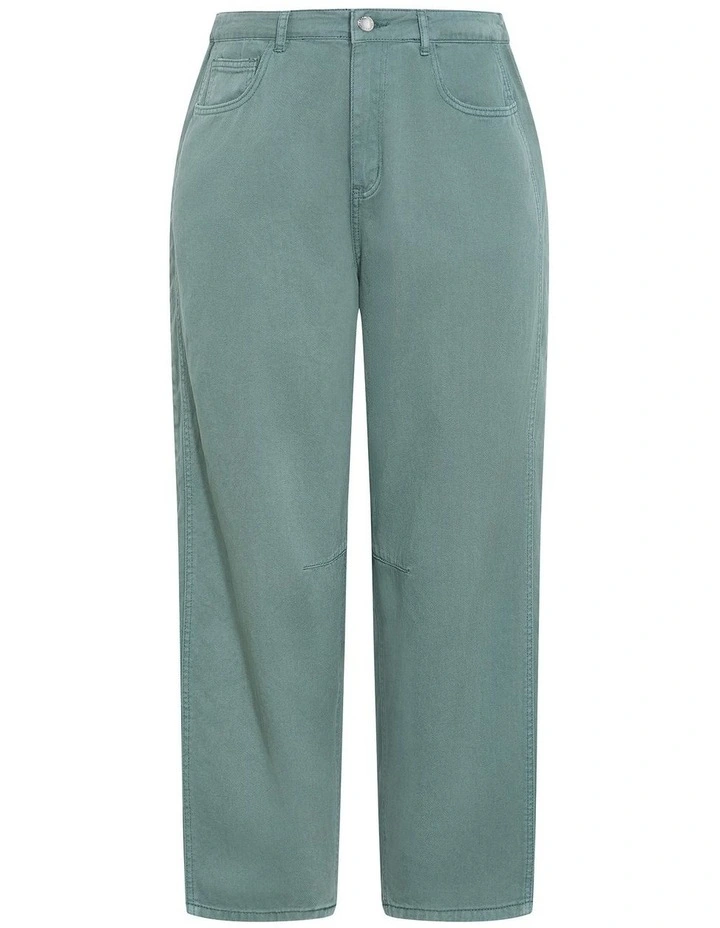 Plus Size Harley Fit Cassie Barrel Leg Jean in Sage Wash image 3
