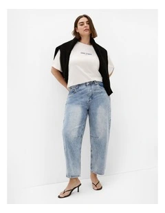Plus Size Harley Fit Bridget Barrel Ankle Grazer Jean in vintage Mid Wash