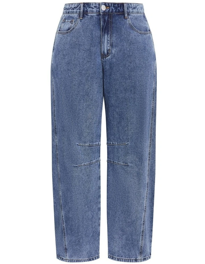Plus Size Harley Fit Ella Barrel Leg Ankle Grazer Jean in Mid Wash image 3