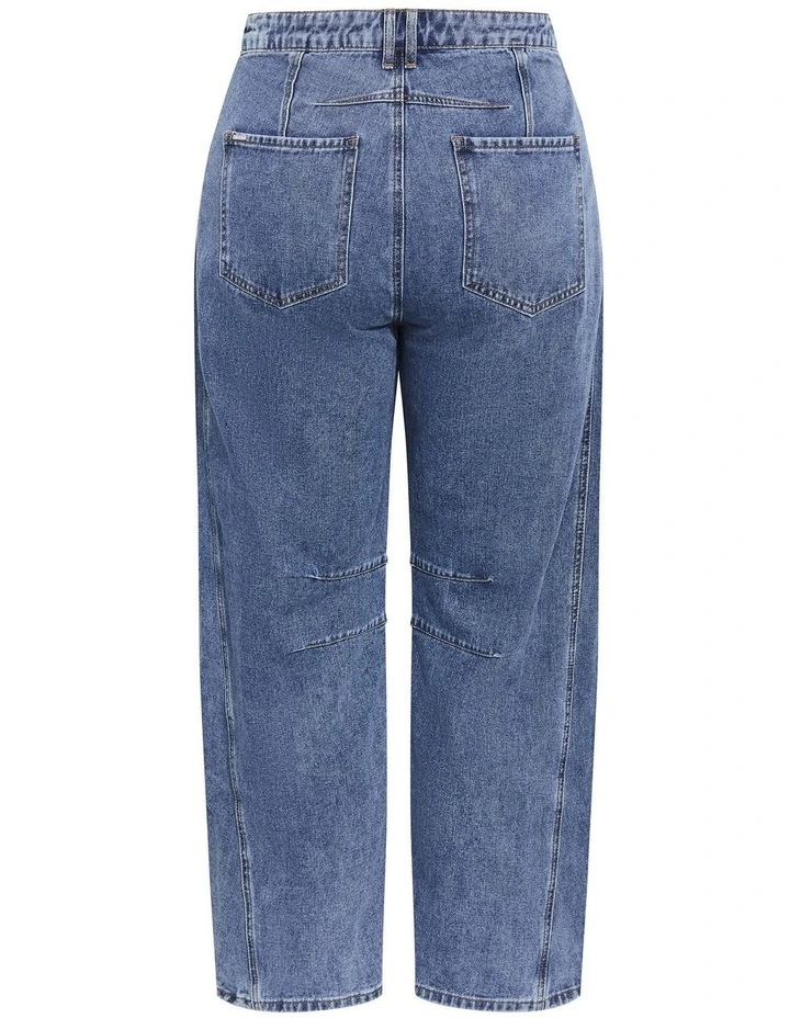 Plus Size Harley Fit Ella Barrel Leg Ankle Grazer Jean in Mid Wash image 4
