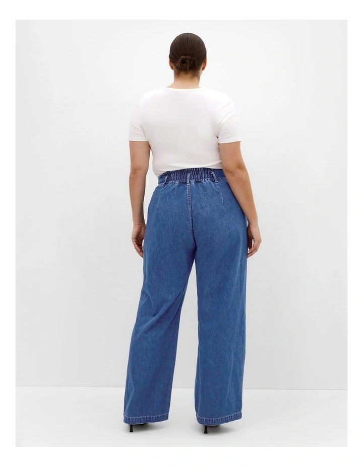Plus Size Harley Fit Corset Waist Wide Leg Jean in Mid Wash image 2