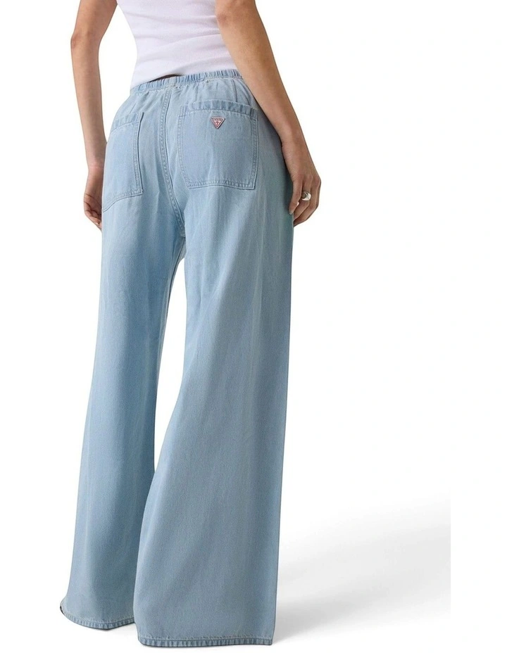 Low-Rise Twisted Extra-Wide Jogger Jeans in Light Blue image 2